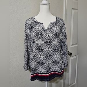 Patriotic Long Sleeve Top Size L